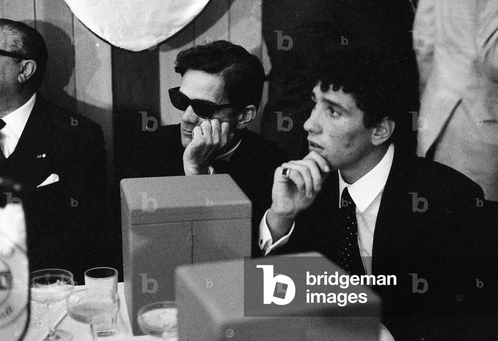 1960'S Rome, Writer, Director And Poet Pier Paolo Pasolini And Actor Ninetto Davoli (b/w photo)