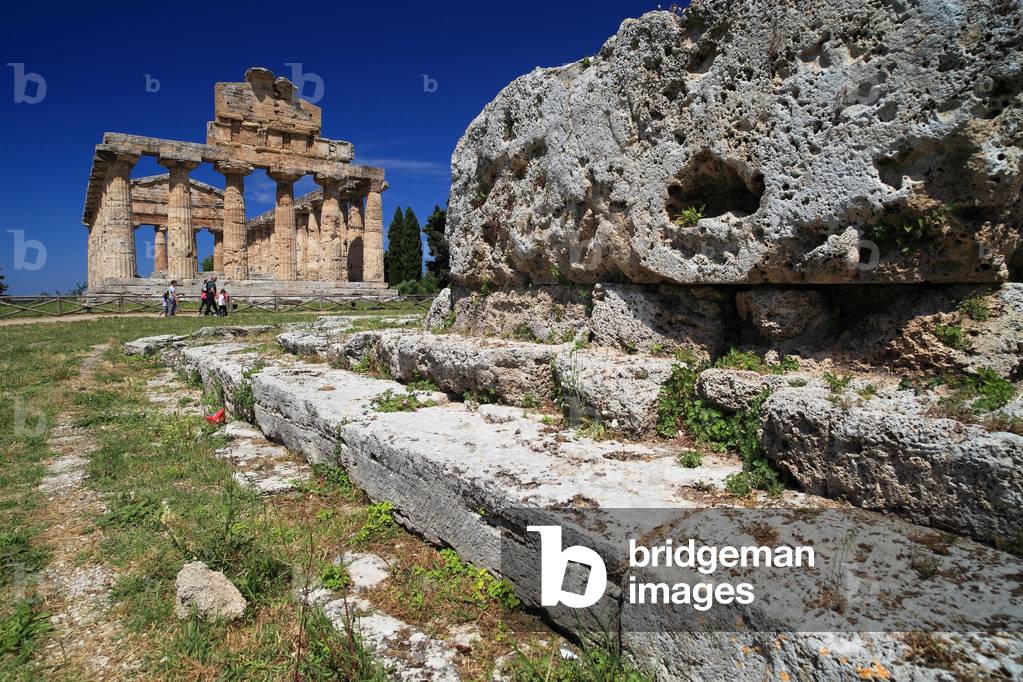 Italy, campania, paestum, the temple of athena