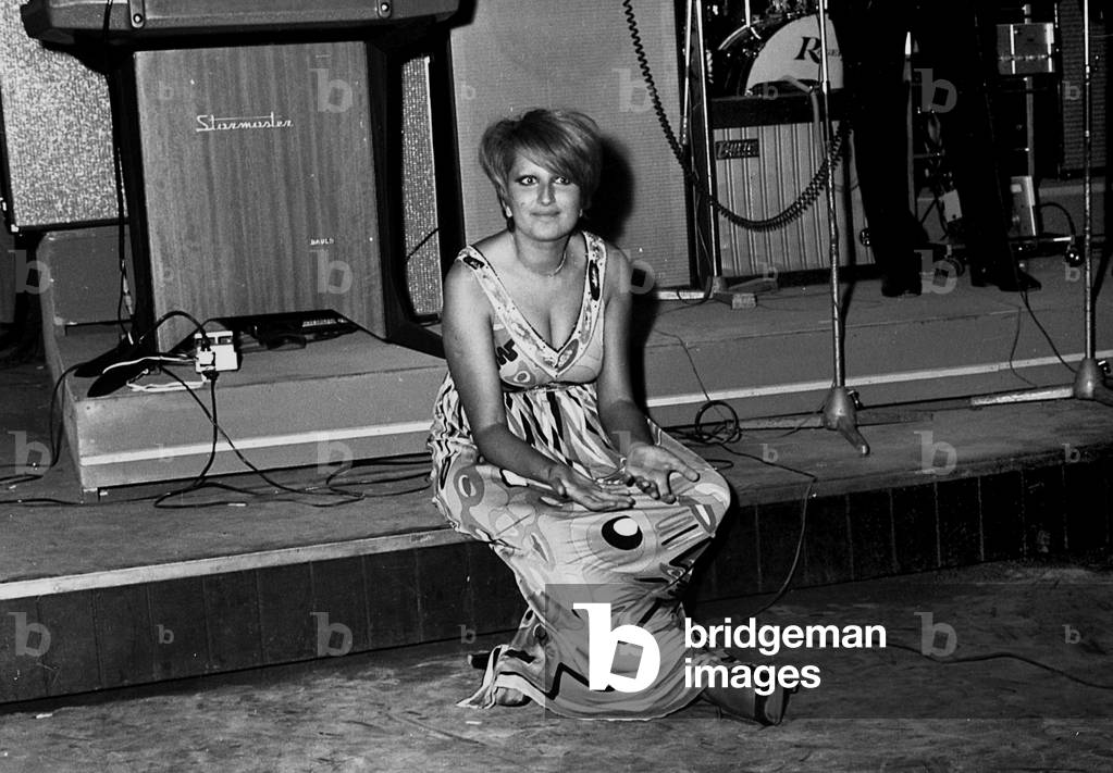 1968 Viareggio, Mina Performs at La Bussola (b/w photo)