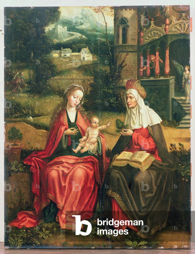 Madonna and Child with St. Anne (oil on panel)