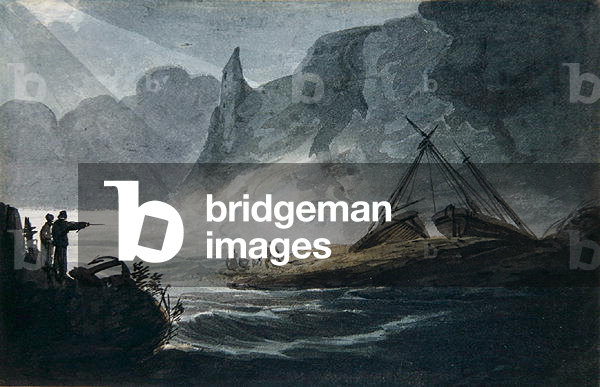 Rocky coastal scene (w/c on paper)