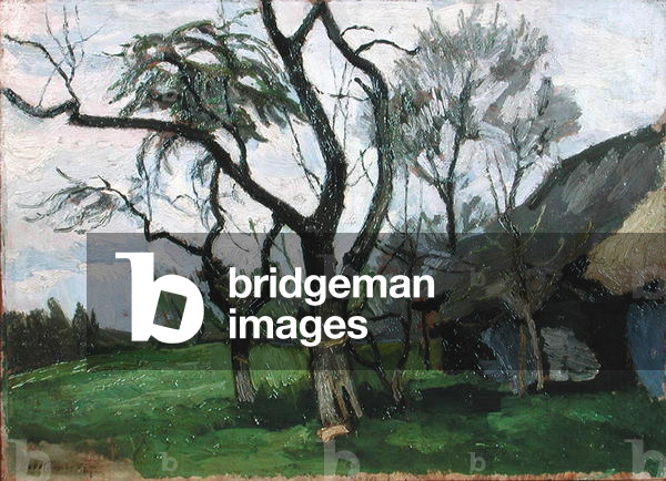 Landscape of Wola Radziszowska, 1933 (oil on board)