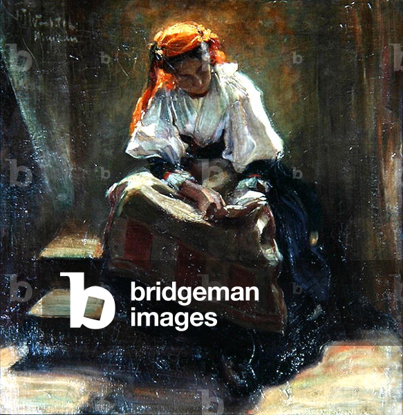 Girl with a Book, c.1900 (oil on canvas)
