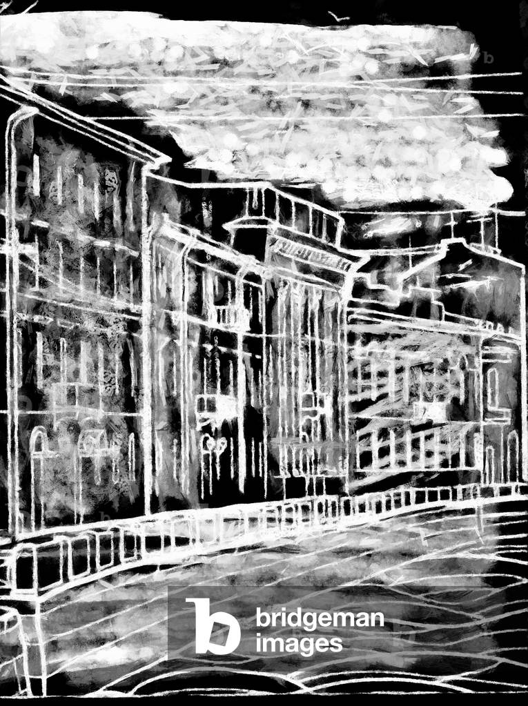 Snowy cityscape (print)
