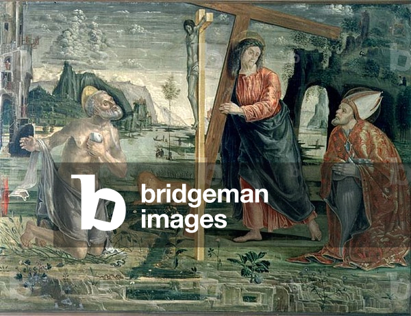 Christ carrying the Cross with St. Augustine and St. Jerome