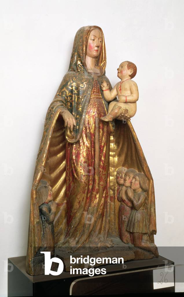 Madonna della Misericordia, Italian, School of Camerino, 15th century (polychrome wood)