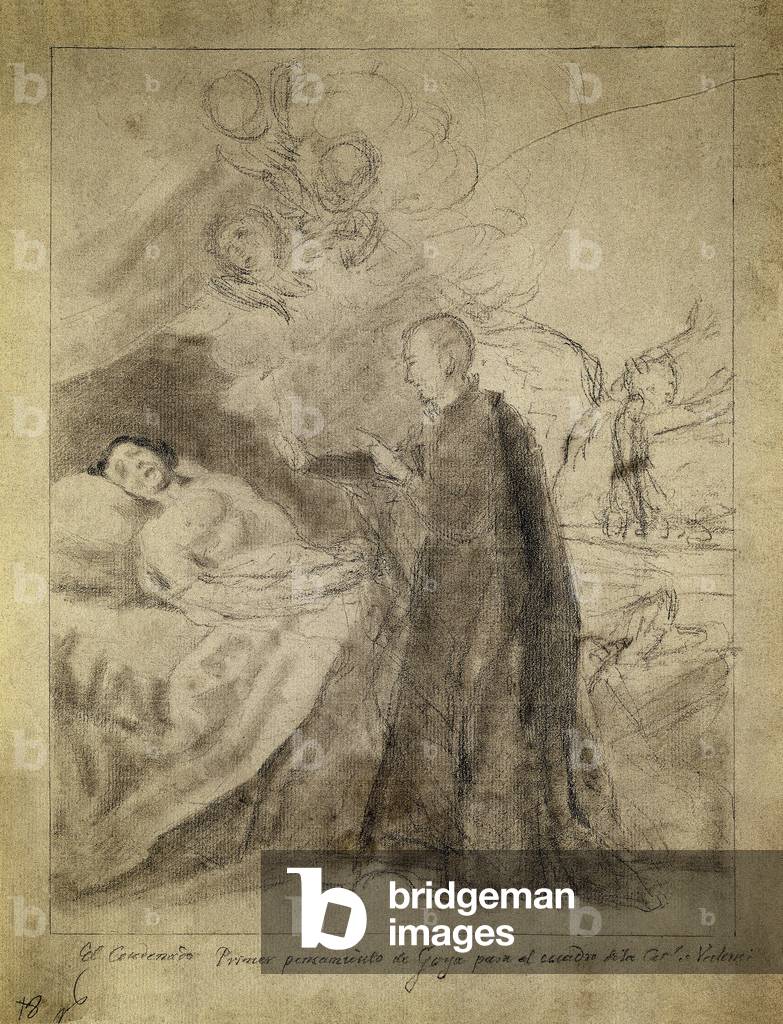 Immagine di Disegno "San Francesco Borgia (1510-1578) au chevet d'un impenitent mourant. Dessin 1788" 1788 di 