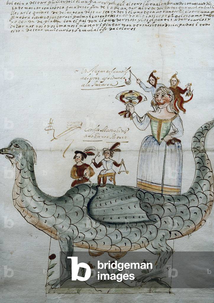 Tarasca, 1657 (penna & inchiostro con lavaggio su carta)