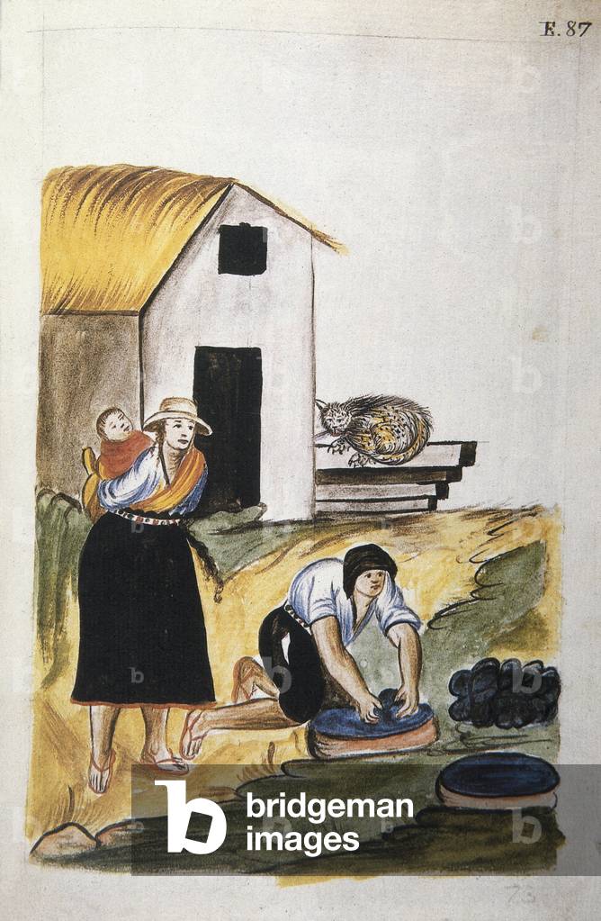 La tintura della lana, dal libro «Trujillo del Peru» o «Códice Martínez Compañón», di Baltazar Martinez Compañ