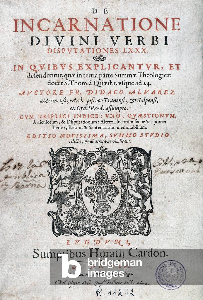 Frontispice de « De incarnatione divini verbi » de Diego Alvarez (1550-1635) 1614