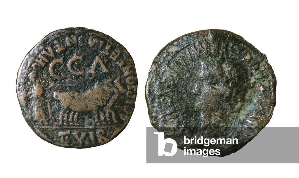 Münze mit Caligula (Bronze)