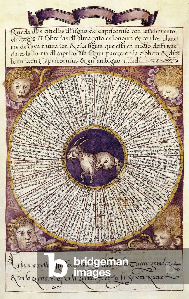 Darstellung der Konstellation Steinbock aus dem Astronomievertrag „Buch der Sphäre“ durch König Alfonso X den 