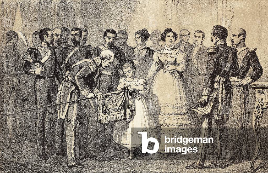 Image of Painting depicting The future Queen of Spain Isabella II (Isabella of Bourbon) (1830-1904) (Isabel II