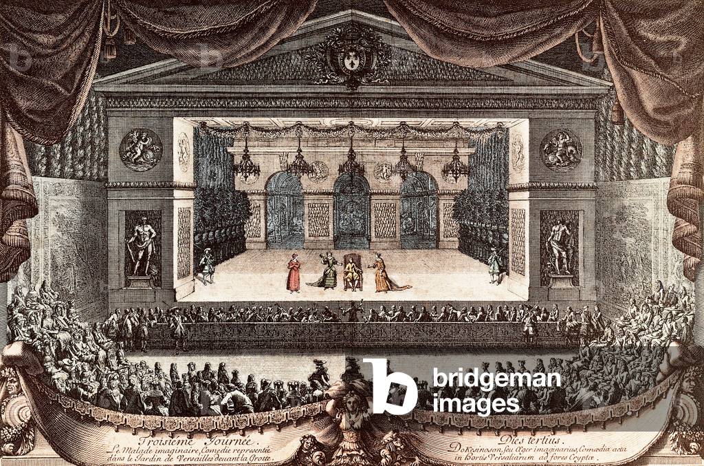 "Le malade imaginaire"  (The Imaginary Invalid) by Jean Baptiste Poquelin dit Moliere in Versailles (coloured 