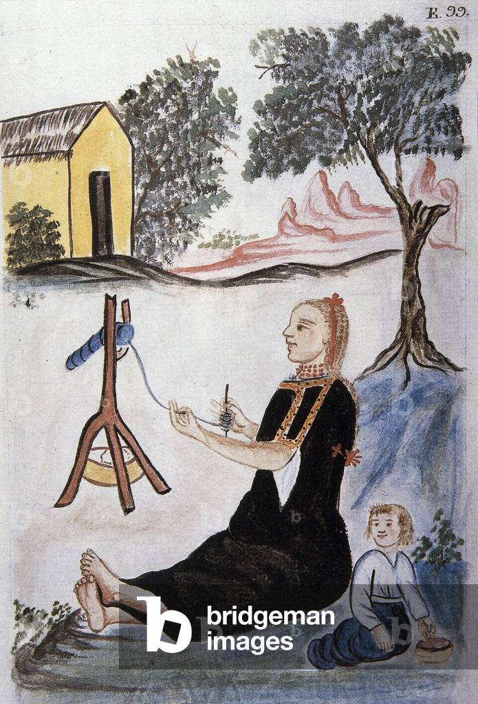 "Giovane lana indiana filatrice" di Unknown artist