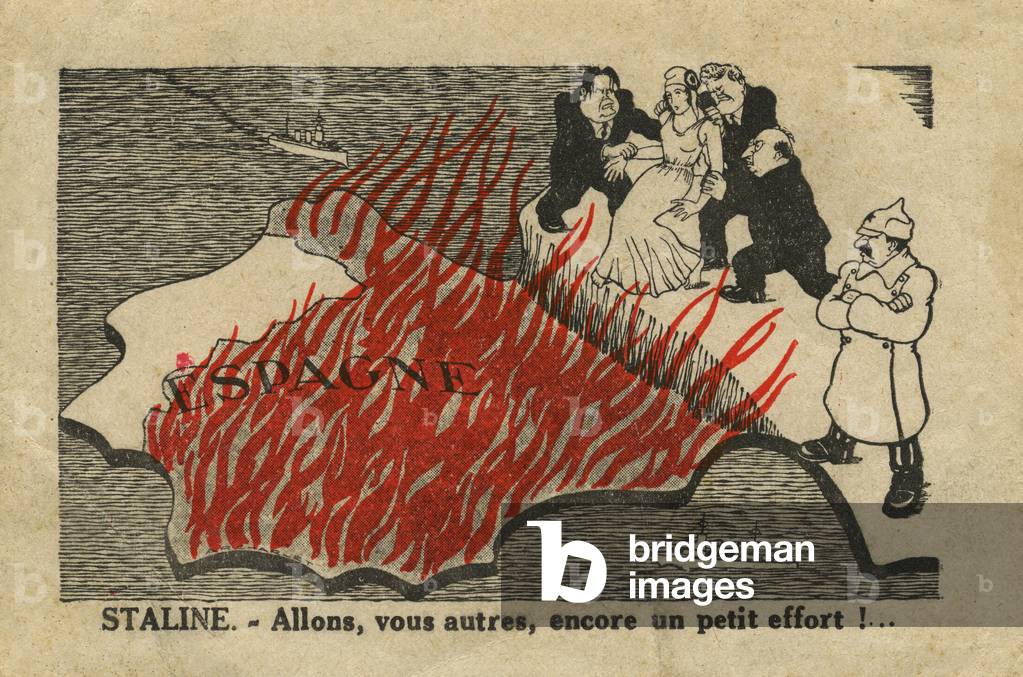Spanish Civil War : anticommunist cartoon (print)