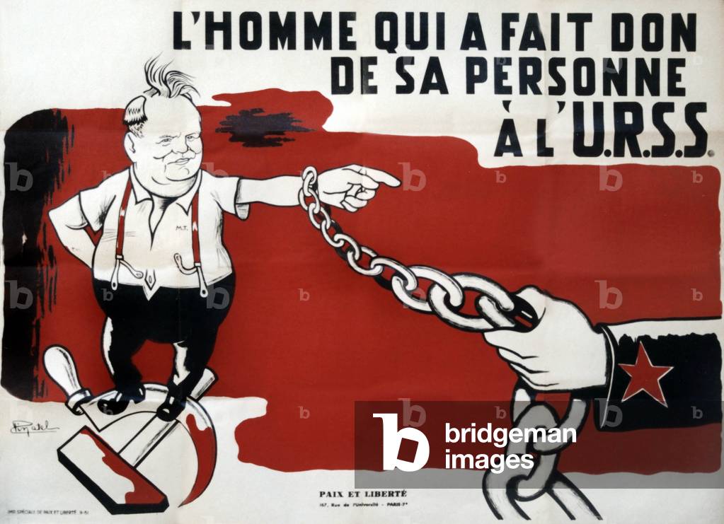 'The man who donated his person to the USSR' France September 1951 (poster)