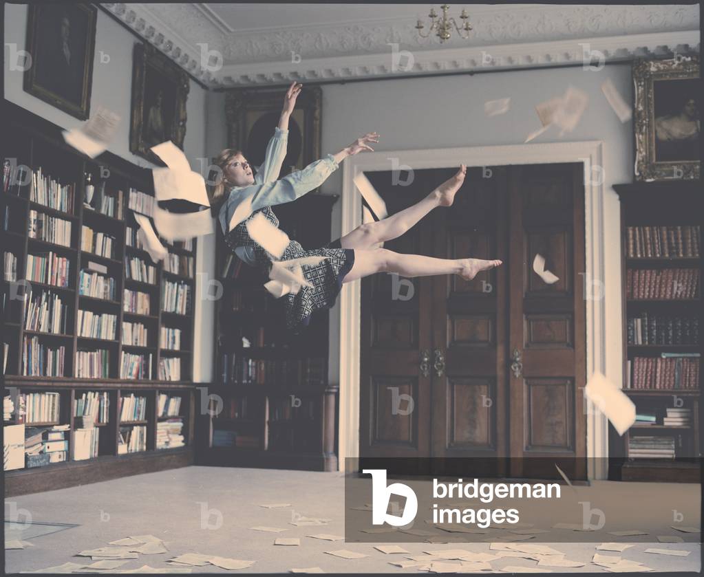Emily Falling in the Library, 2012 (photography)