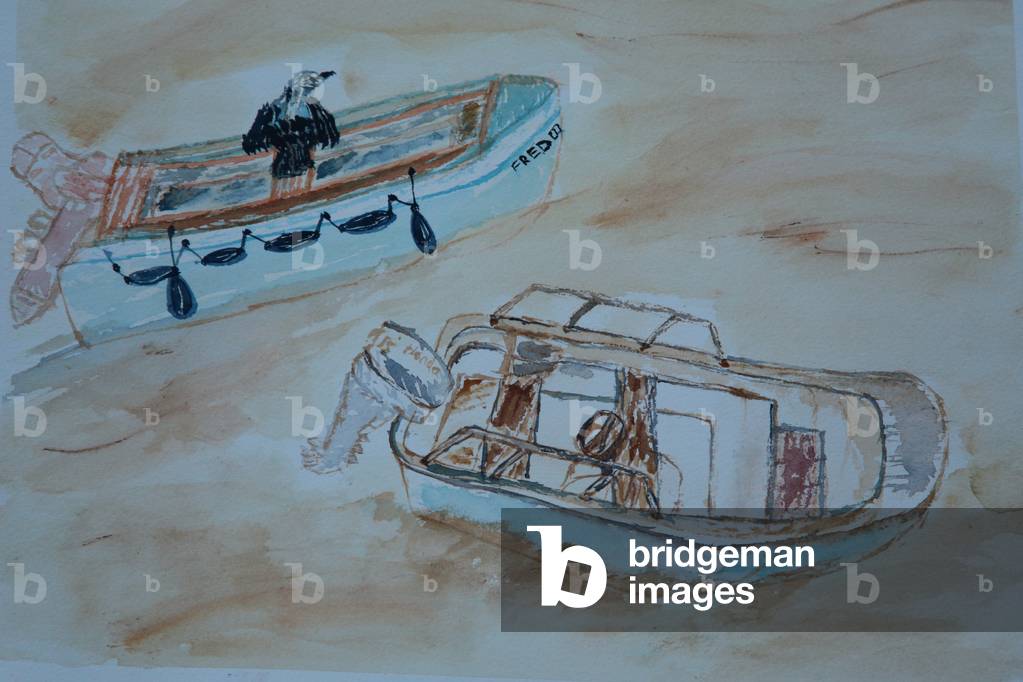 Dartmouth boats, England, 2007 (watercolour)