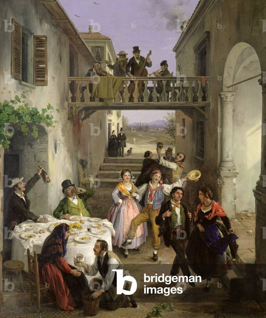 Bild von Gemälde "Eine Hochzeit in Brianza", 1873 von Angelo Inganni