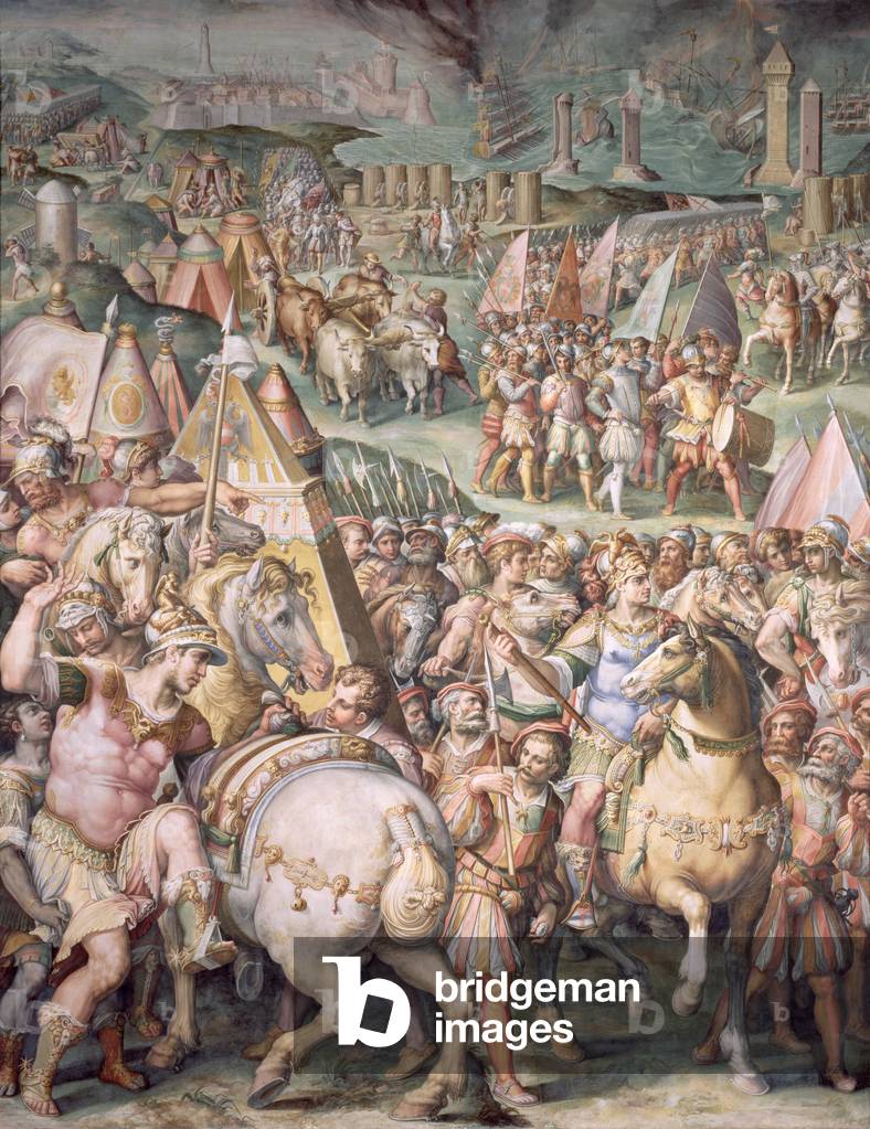 L'assedio di Livorno di Massimiliano I (1459-1519) dal Salone dei Cinquecento, 1555-72 (fresco)