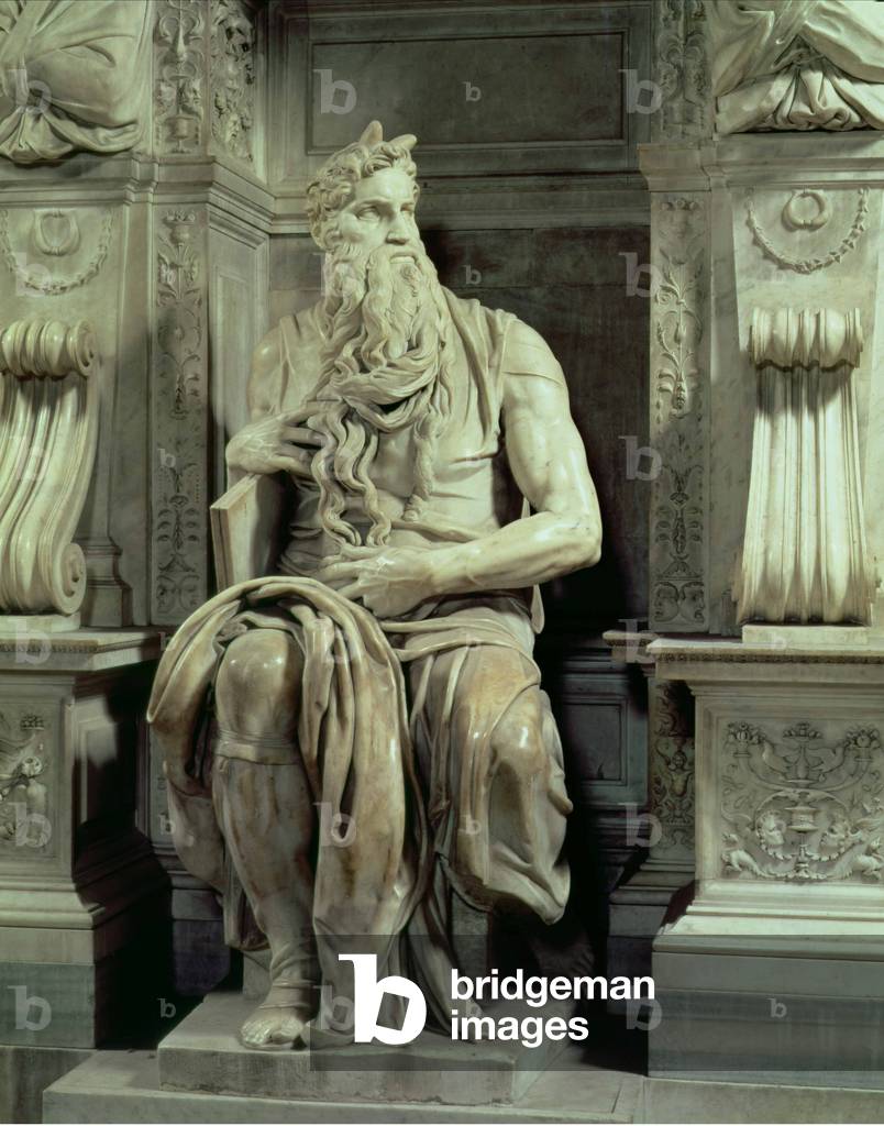 Tomba di Papa Giulio II (1453-1513) particolare di Mosè, 1513-16 (marmo)
