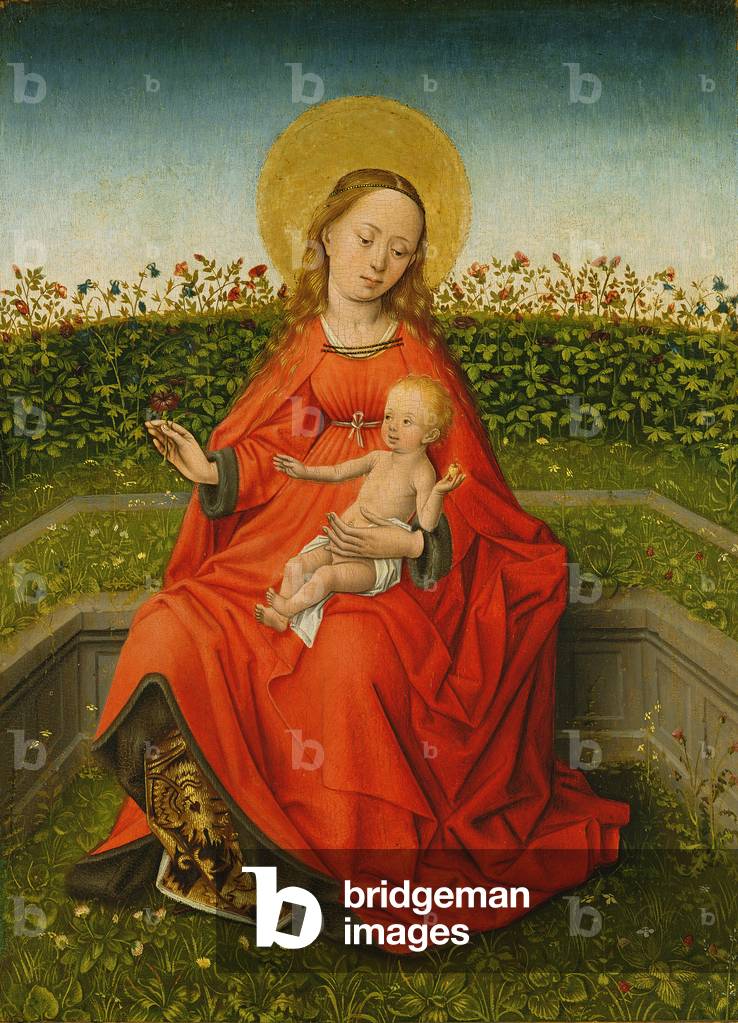 Bild von Gemälde "Maria von der rose busch (öl auf tafel)", 15. Jahrhundert von Martin Schongauer