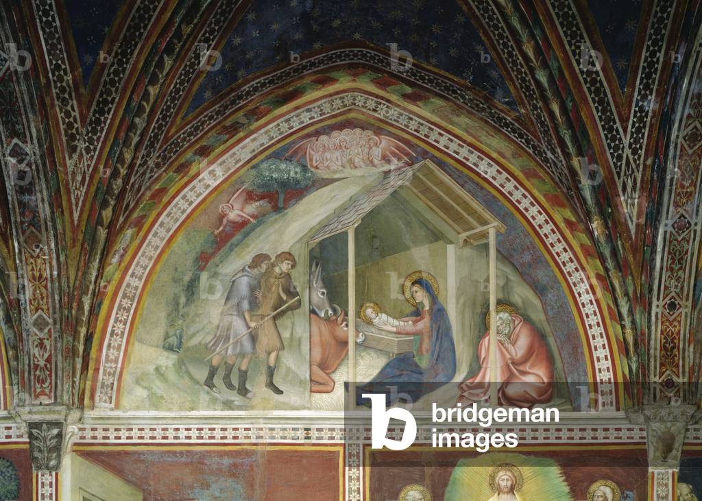la nascita di cristo, da una serie di scene del nuovo testamento (affresco)