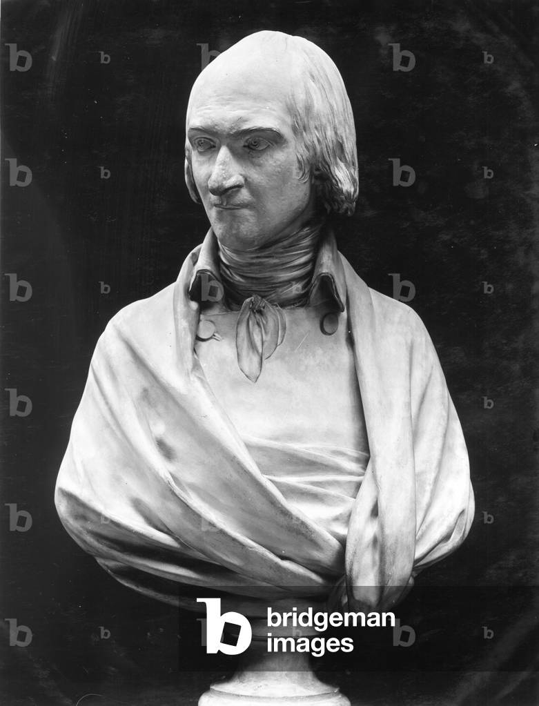 "Adrien Duquesnoy (gesso)" di Jean-Antoine Houdon, b/w