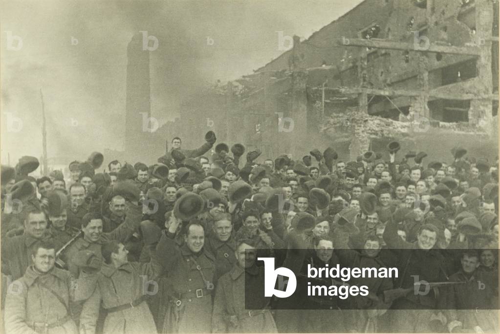 Victorious Russian Soldiers, Stalingrad, 1943 (gelatin silver print)