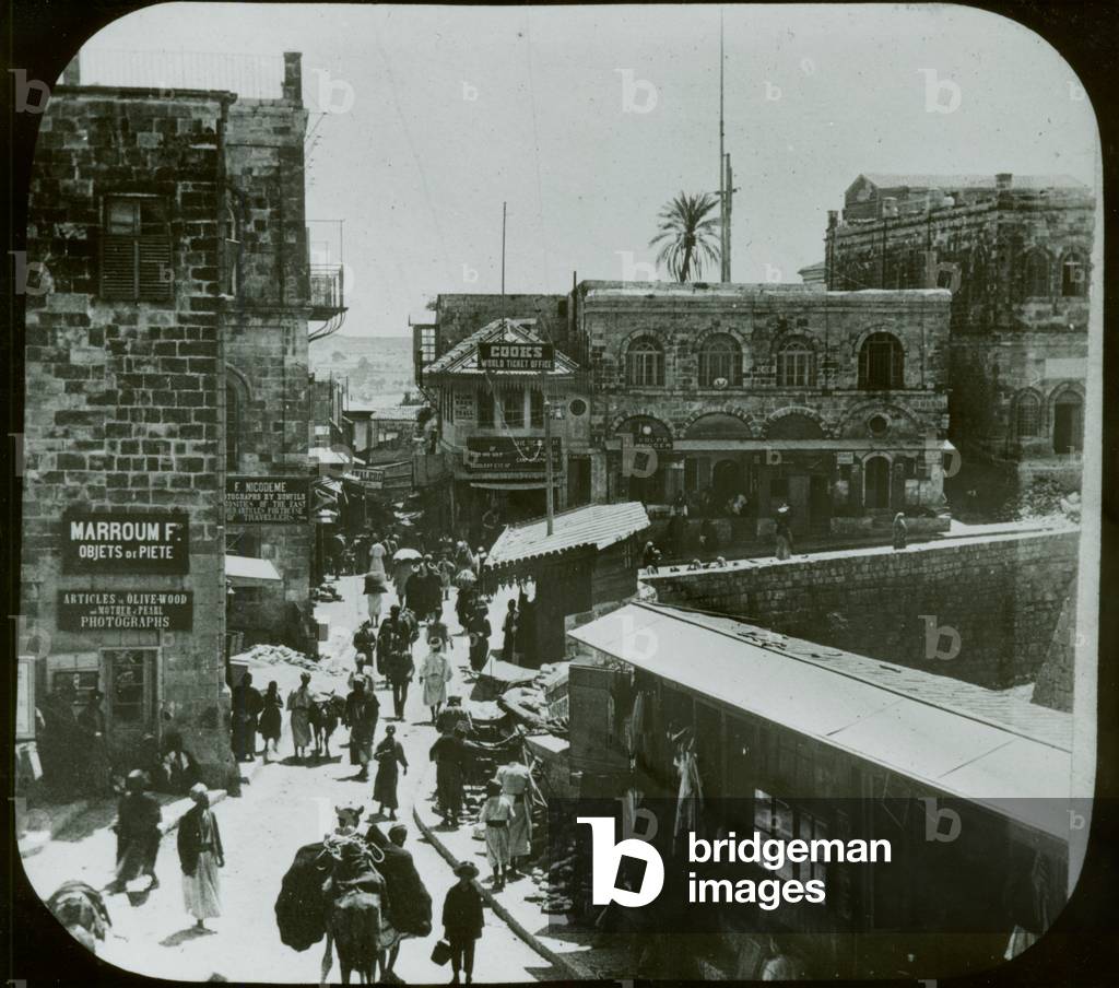 Jerusalem, Inside the Jaffa Gate, c.1880 (print from lantern slide)