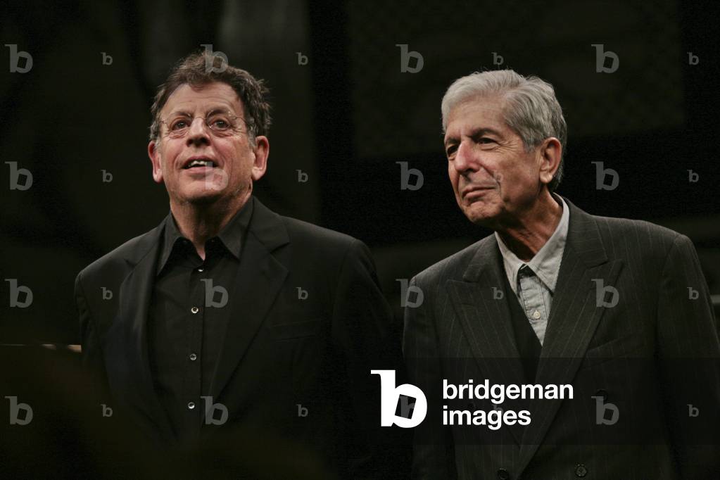 Philip Glass and Leonard Cohen, The Barbican, London, UK, 2007 (photo)