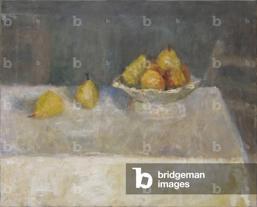 Pears and Blue Shadows, 2009 (oil on canvas)