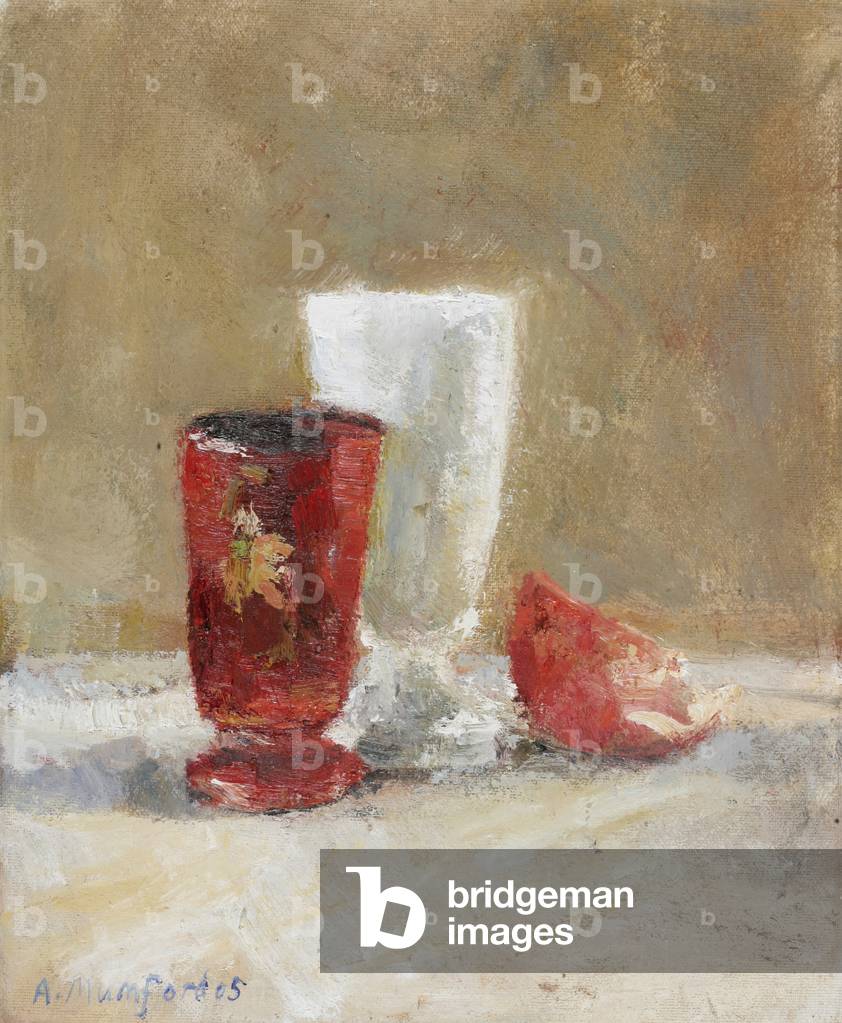 The Red and White Vases and Half Pomegranite 2, 2005 (oil on canvas)