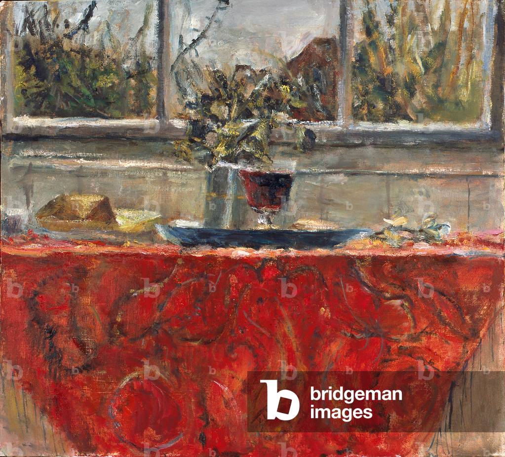 The Red Cloth and Glass of Wine, Polgrean, 2014 (oil on canvas)