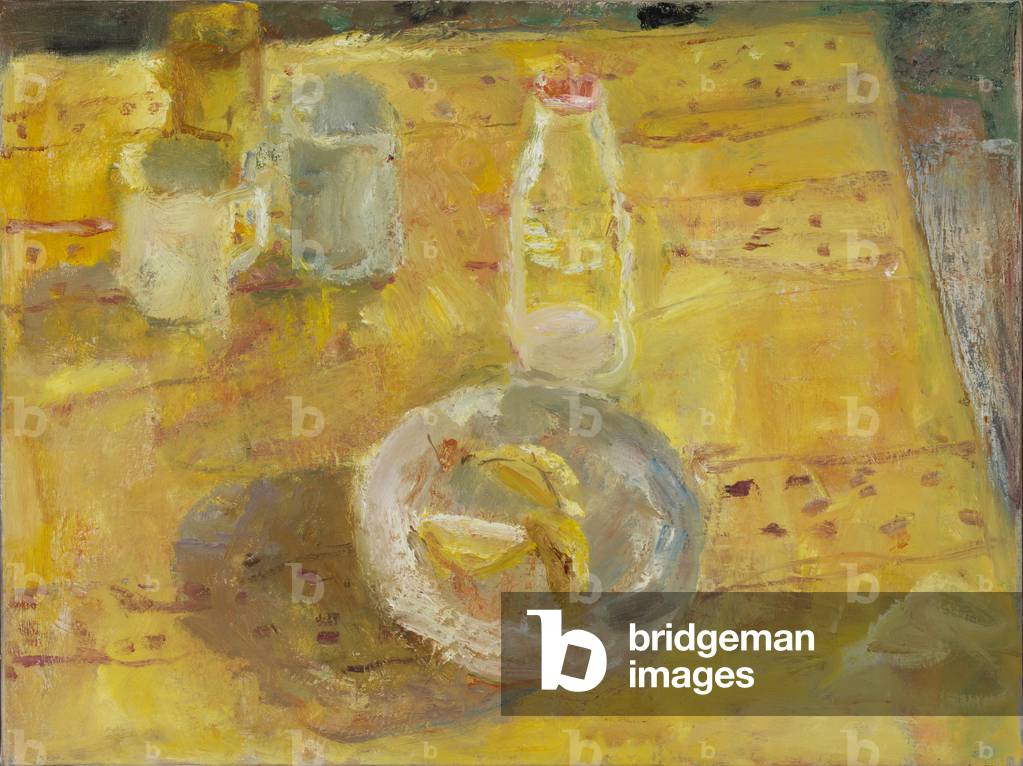 Milk Bottles and Dark Triangle, 2014 (oil on canvas)
