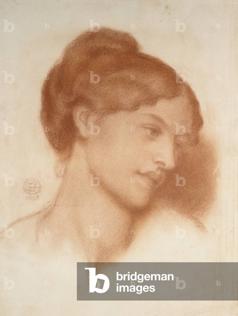 Portrait of Mrs Murray Marks, 1868 (red chalk on off-white paper)
