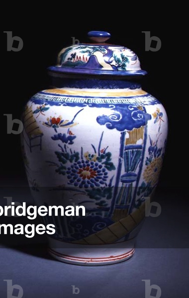 Jar with associated cover, c.1660-80 (porcelain with enamel overglaze)