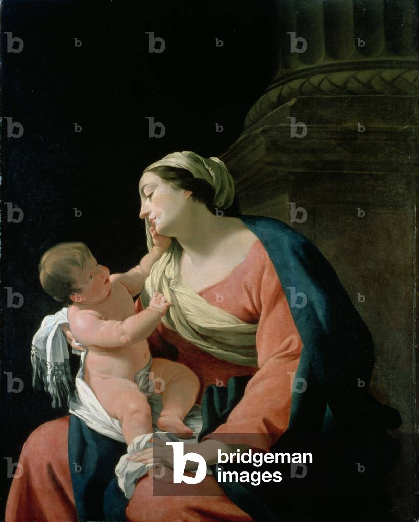 Madonna mit Kind, 17. Jahrhundert (Öl auf Leinwand)