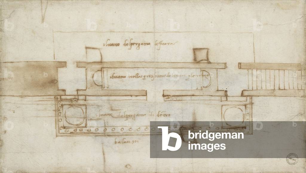 Design für ein (?) Reliktkammer, 16. Jahrhundert (rote Kreide auf Papier)