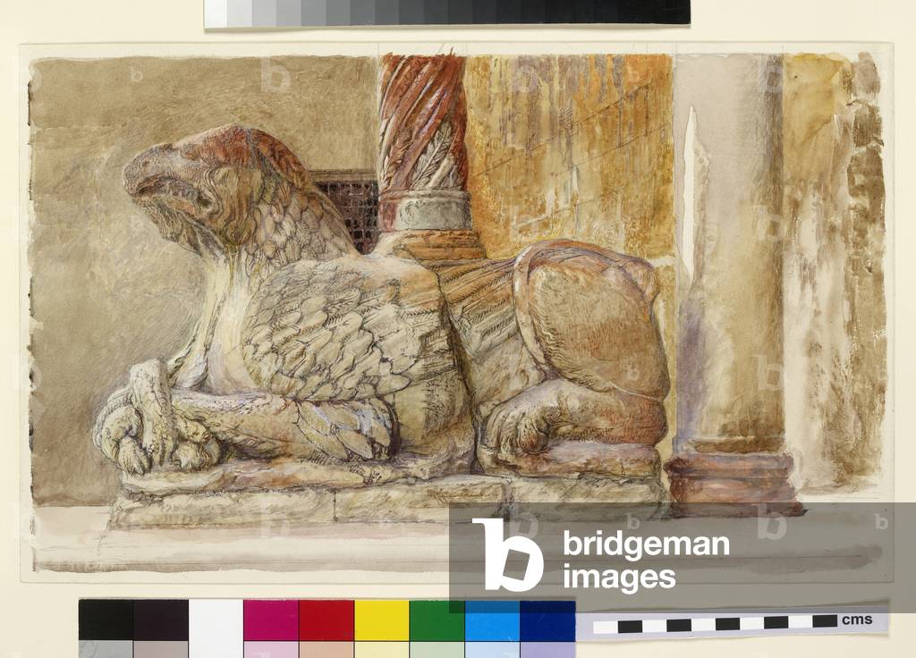 Image of Drawing depicting Gryphon, 19th century by John Ruskin
