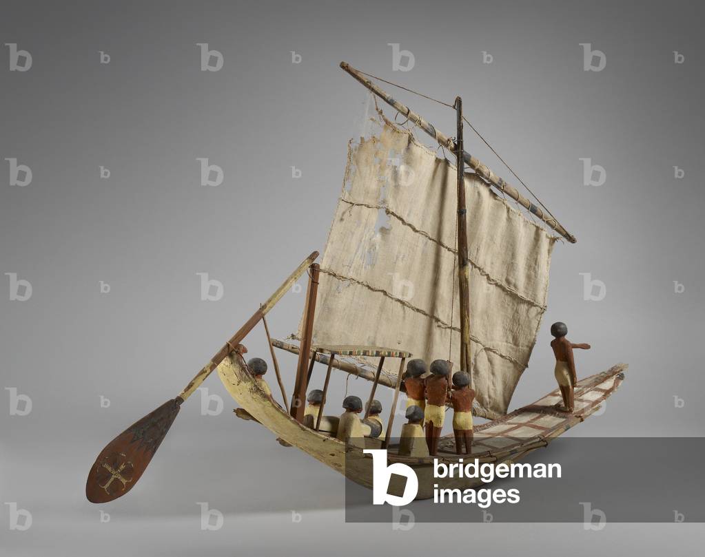 Modell Grabboot, von Beni Hasan, wahrscheinlich Middle Kingdom, um 2060-1786 (gemischte Medien) (siehe auch 10