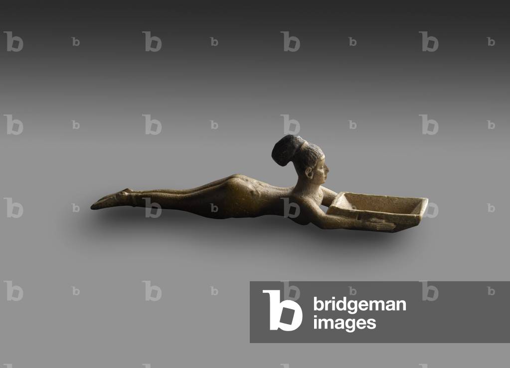 Kosmetiklöffel in Form eines Schwimmmädchens, aus einem Grab in Sanam, Nubia, Spätperiode, um 747-702 v. Chr. 