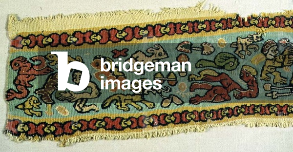 Polychrome Textile Image of Polychrome textile, Egyptian, Coptic period 4th-12th century ...