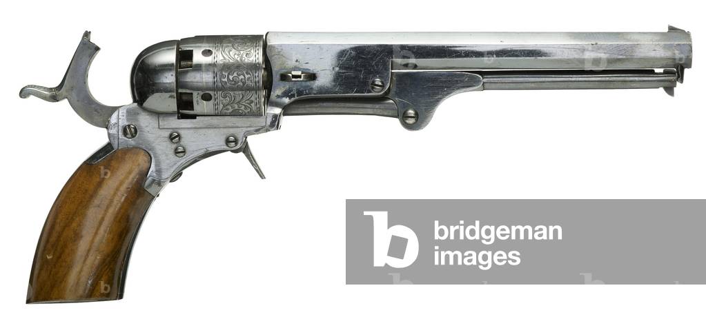 Colt Paterson percussion five-shot revolver, c.1840 (steel with walnut grip)