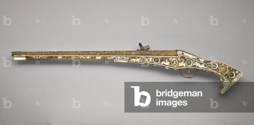 Wheellock pistol known as the 'Forget-me-not' pistol, 1585 (walnut & mother of pearl)