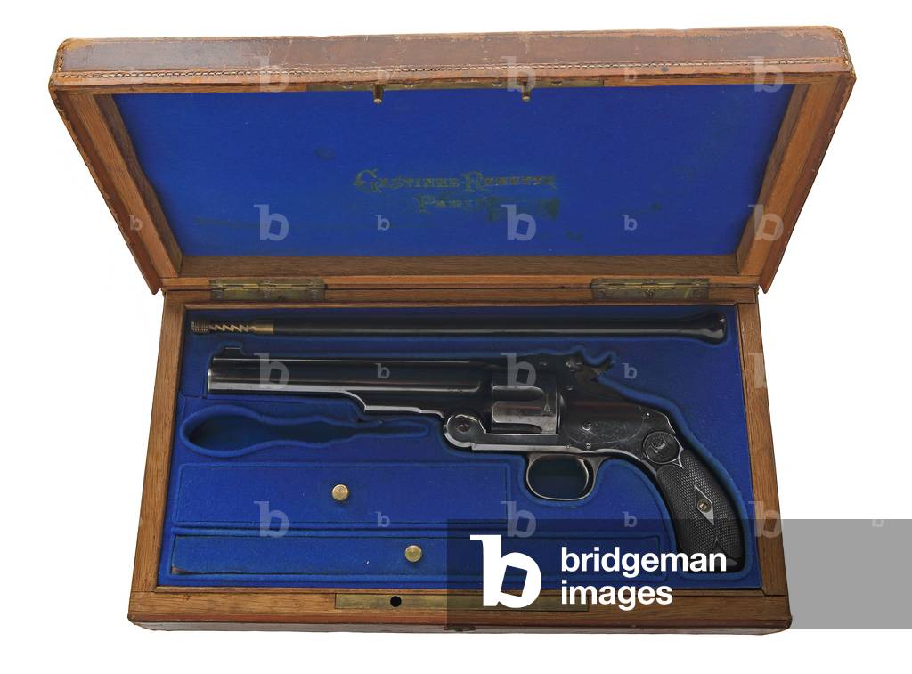 Smith and Wesson New Model No.3 centrefire six-shot revolver, c.1892 (wood & metal)
