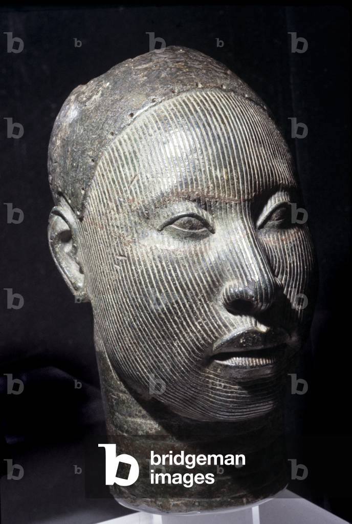 Head of an Oni, Yoruba Culture, 11th-15th century (zinc & brass)