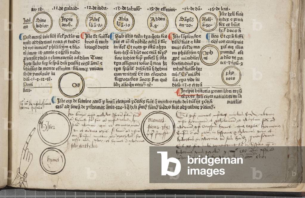 Fol 9 recto, detail, Fasciculus Temporum (pen & ink on paper)