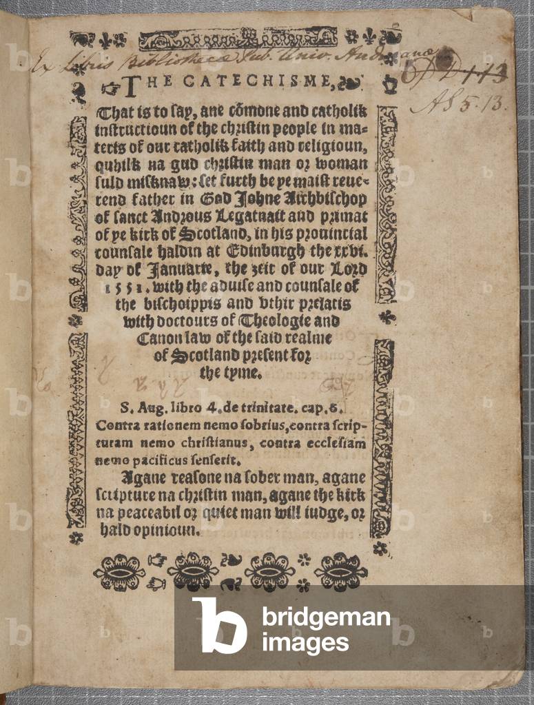 Title page of The Catechisme, 1552 (engraving)